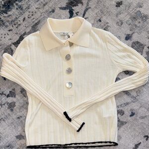 Madewell Cream Sweater with Black Trim